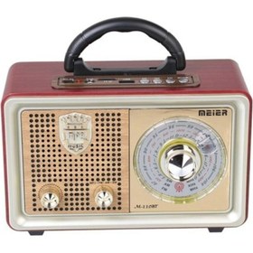 Resim whitetech M-110bt Kahverengi Nostaljik Ahşap Retro Radyo Bluetooth Fm Sd Usb 