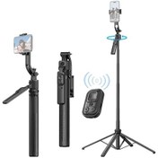 Resim 360 Dönebilen Aı Yüz Takipli 4 Ayaklı Selfie Çubuğu Ve Tripod - 163.5cm Uzunluk, El Hareketi Kontrolü 