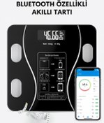 Resim Zogira Bluetooth Akıllı Vücut Analiz Tartısı 12 Fonksiyonlu Dijital Baskül Yağ, Kas, BMI Ölçer Mobil Uyumlu 