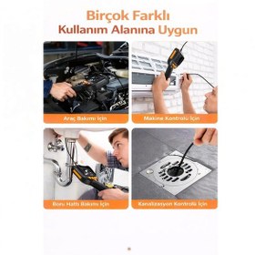 Resim 5 Metre Monitörlü Tek Kameralı Sert Kablo Yılan Endoskop Kamera 5,5 Mm 4.3 Inc Ekran Ip67 Su Geçirmez Led Işıklı Henüz Değerlendirilmemiş İlk Sen Değerlendir 