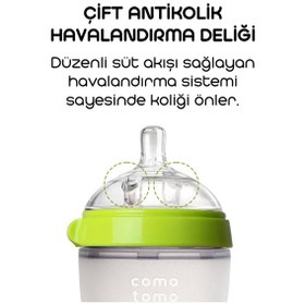 Resim Comotomo Antikolik Silikon Biberon 150 Ml 0-3 Ay Yeşil 