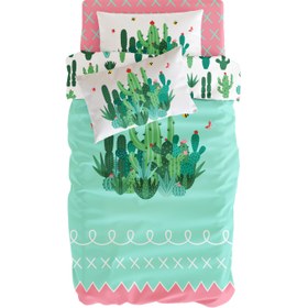 Resim Cactopia Çift Taraflı Pamuk Saten Çok Renkli Çocuk Nevresim Seti 140x200cm 