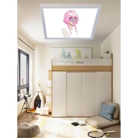 Resim Gökyüzü Panel Relax Girl-Genç Odası LED Aydınlatma Avize- 60W Modern Tasarım 60 x 60 -Beyaz Işık-Tavan Lambası 