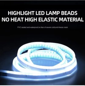 Resim Yeni Led Araba Kaputu Dekoratif Işık Şeritleri Başlatma Tarama Dinamik Ortam Işık Arabası Ice Blue 180cm 1 Piece Set 