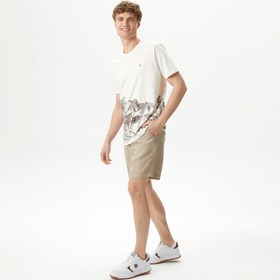 Resim Nautica Erkek Bej Classic Fit Keten Bermuda 