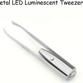 Resim 1/2 adet Dahili Bataryalı LED Aydınlatmalı Cımbızlar - Makyaj, Tüy Alma, Bakım için Hassas Metal Kaş ve Kirpik Cımbızı - Kompakt Taşınabilir Tasarım, Şarj Edilemeyen Düğme Bataryalar Dahil, Kirpik Uzatma Uygulaması | Kompakt Tasarım | Dayanıklı Metal Cımbızlar, Kaş Cımbızı 