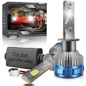 Resim Fortunelane P16 Led Araba Farı H1 60w 60000lm 6000k, 12000rpm Fanlı, 50v Akıllı Isı Kontrol, Çift Bakır Boru Soğutma, 2'li Set 