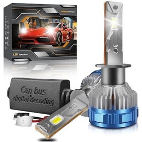 Resim Fortunelane P16 Led Araba Farı H1 60w 60000lm 6000k, 12000rpm Fanlı, 50v Akıllı Isı Kontrol, Çift Bakır Boru Soğutma, 2'li Set 