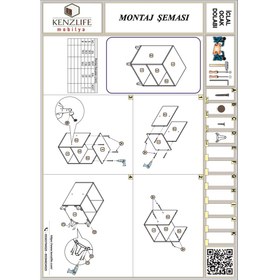 Resim Kenzlife ocak dolabı iclal cvz 85x60x57 mutfak klasik setüstü ocak için modül 