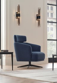 Resim Enza Home Swan Başlıklı Döner Berjer - Turkuaz 