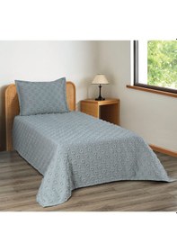 Resim Ponpon Desenli 2 Parça Tek Kişilik Yatak Örtüsü Turkuaz 