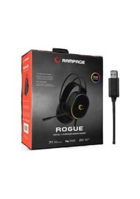 Resim Rampage ROGUE Siyah Usb Rgb Ledli Gaming Esnek Mikrofonlu Oyuncu Kulaklık 