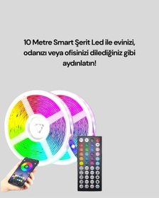 Resim Su Geçirmez 10m Smart Şerit Led Tv Arkası Ve Oda Dekorasyonu İçin Çok Renkli 