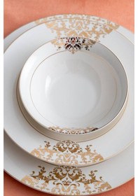 Resim Acar Rosaline 60 Parça 12 Kişilik Gold Porselen Yemek Takımı Ncy-06210 Altın 