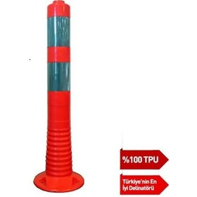 Resim 75 Cm Esnek Delinatör Duba Trafik Delinatörü Otopark Esnek Şerit Ayırıcı 
