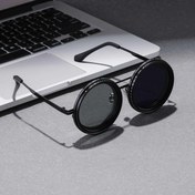 Resim Yeni Dönen Ayarlanabilir Moda Gözlükler Steampunk Klasik Tarz Yuvarlak Alüminyum Magnezyum Alaşımlı Lens Kılıfı Silikon Yaprak Alaşımlı Çerçeve Kauçuk Anti-Slip Taban Tatil Giyimine Uygun Unisex Noel Cadılar Bayramı, Pil Olmadan 