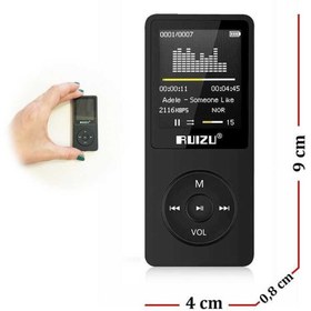 Resim Ruizu X02 Ultra Ince Mp3 Çalar 8gb Fm Radyo Siyah 
