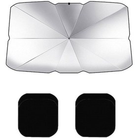 Resim Lemestar Araç Cam Gölgesi - Uv Engelleyici Isı Yalıtımı - 4 Yan Tel Kumaşı + Deri Kılıf İle Küçük Boy 