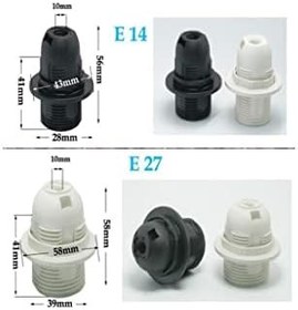 Resim E27 Beyaz Dişli Duy -Avize Duy,Masa lambası Duyu, Abajur Duyu 