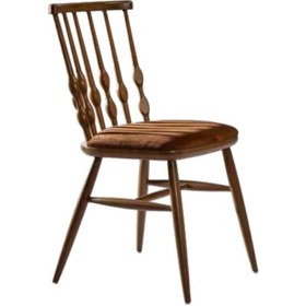 Resim Bengimobilya Sandalye Zus205 Damla Sırtlık Model Parlak Ceviz Boya Ahşap Kayın 