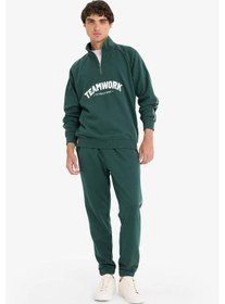 Resim Defacto Regular Fit Beli Bağcıklı Cepli Paçası Lastikli Jogger Eşofman Altı E9664ax25augn536 Yeşil 