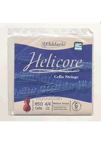 Resim D'addario H513 Helicore Cello Single G String, 4/4 Scale, Medium Tension Tek Tel G Sol Çello Teli 