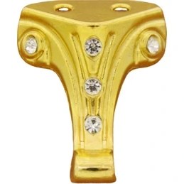 Resim Azm Hırdavat Moda Çeyiz Süs Sandıkları İçin Minik Lükens Ayak 3.5 Cm Taşlı 10 Adet Sarı 