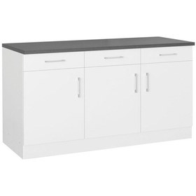 Resim Aheste Mutfak Çekmeceli Alt Modül 180 Cm Beyaz Tezgah Dahil Beyaz 