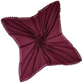 Resim Mim Eşarp Enba Pamuklu İğne Oyalı Namaz Ve Mevlüt Örtüsü 110x110 Cm Bordo 