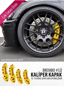 Resim Extra Marketing Citroen Nemo Uyumlu Brembo Sarı Renk Yağ Hortumlu Kaliper Kapağı 4'lü 