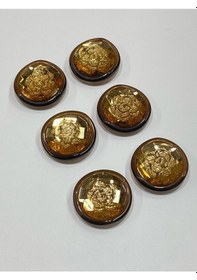 Resim Ceket Ve Kol Boy Düğmesi İtalyan Düğme 6'lı Set Koyu Hardal 2 Cm 