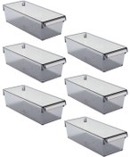 Resim Prima Nova Buzdolabı Içi Organizer Dolap Içi Düzenleyici Saklama Kabı 360*150*100 Mm Şeffaf Siyah 6 Lı 