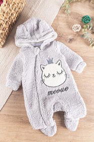 Resim Babymod Kedi Figürlü Welsoft Peluş Kız/erkek Bebek Tulum 