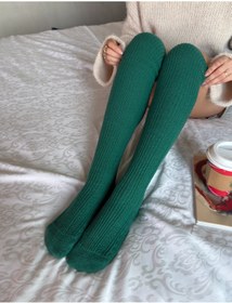 Resim LAGRANZE Cozy Line Premium Kadın Diz Üstü Jakarlı Çorap 