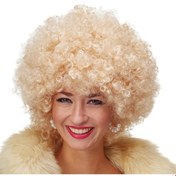 Resim Altın Renk Kıvırcık Afro Parti Peruğu 