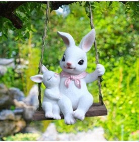 Resim Lijinxu Balkon Kapalı Giriş Için Salıncak Tavşan Bahçe Beyaz 