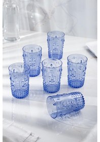 Resim Akrilik Mavi 6'lı Kısa Bardak & Su Meşrubat Kahve Yanı Bardağı 400 Ml Cam Değildir Çok Renkli 