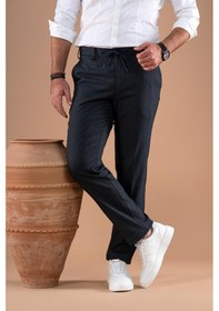 Resim Ecer Beli Lastikli İplikli Regular Fit Kışlık Kumaş Pantolon 001 