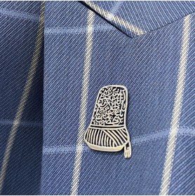 Resim Sima Silver Gümüş Mevlana Sikke Sarık Figürlü Erkek Kadın Rozet Yaka Iğnesi 