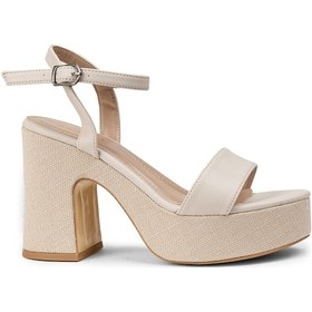 Resim Deery Krem Rengi Platform Topuk Kadın Sandalet - K1040zkrem01 Krem 