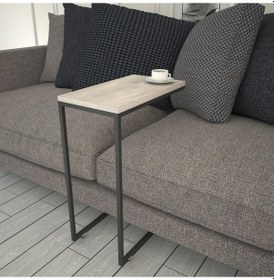 Resim Callen Yan Sehpa & Tekerlekli Servis Sehpası Metal Deniz Meşe 