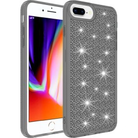 Resim Case 4U Apple iPhone 6 Plus Kılıf Köşe Korumalı Darbe Emici Airbagli Parlak Tasarımlı Snow Kapak Siyah 