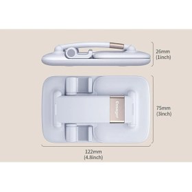 Resim Horasan Ticaret Beyaz Portatif Ayarlanabilir Katlanır Telefon Masaüstü Standı Tutucu 