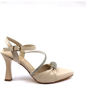 Resim AYAKKABIMOOD M-36 Lp 9 Cm Taşlı Karnıyarık Topuklu Ayakkabı 