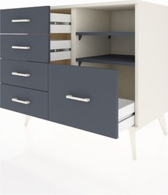 Resim Hyperion Şifonyer 2 Raflı 5 Çekmeceli 88x44x80 Aytaşı-antrasit Antrasit 