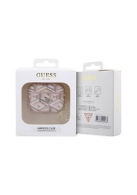 Resim Apple Uyumlu AirPods 3. Nesil Kılıf Guess Lisanslı G Cube Desenli 4g Süs Zincirli Pembe 