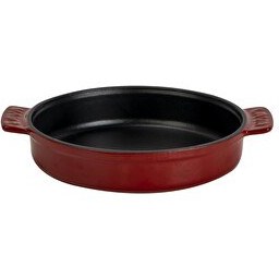 Resim Lava Döküm Yuvarlak Güveç Kabı Döküm Demir Yekpare Çift Kulplu Çap 17 CM 