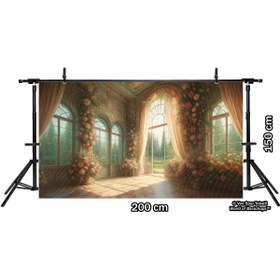 Resim Venspor Romantik Çiçeklerle Süslenmiş Zarif Oda Arkaplan - 200x150cm Fon Duvar Örtüsü 