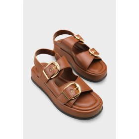Resim Capone Outfitters Cortney Dolgu Topuklu Çift Bantlı Tokalı Kadın Sandalet 