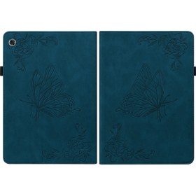 Resim Szykd Lenovo Tab M8 Hd / M8 Fhd Mavi Için Çiçek Kabartmalı Tablet Kutusu (Yurt Dışından) 